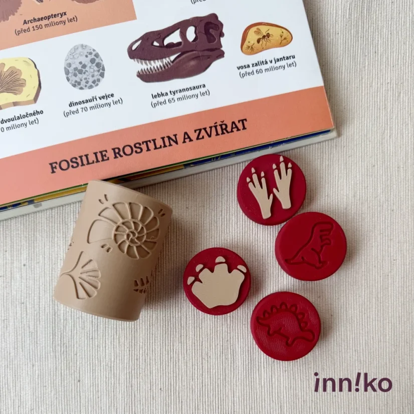 Sada tiskátek s válečkem | Dinosauří stopy