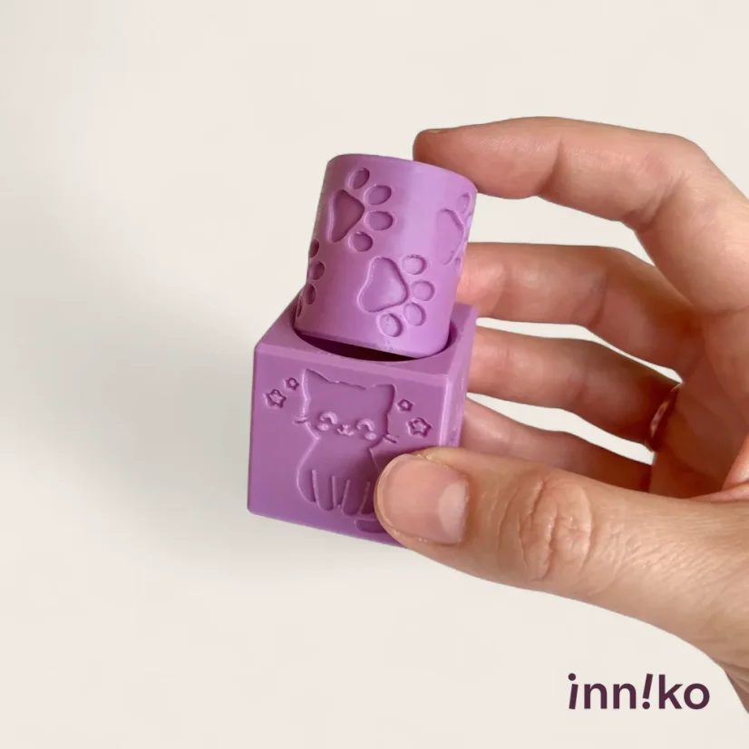 Obtiskovací kostka s válečkem 2v1 | Kočičky