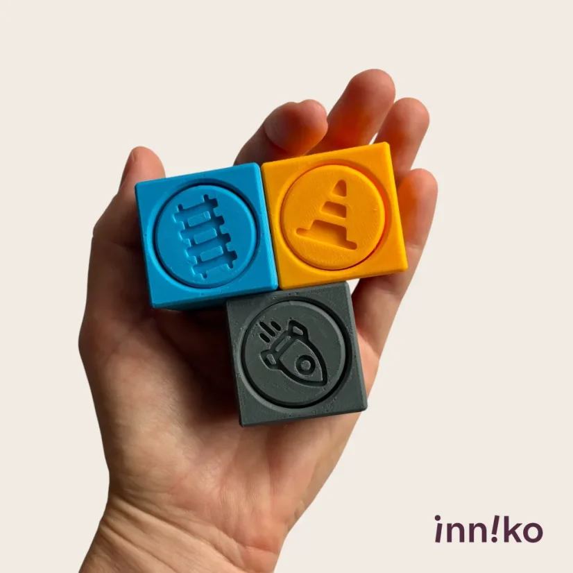 Sada 3 kociek inniko® | Stavba, Vláčiky, Vesmír