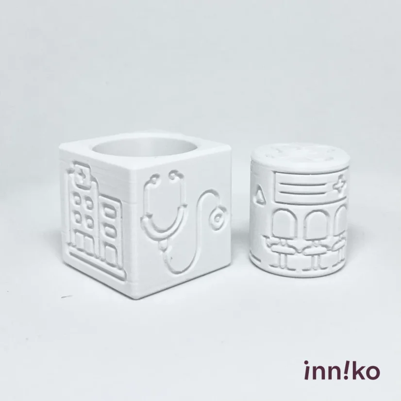 Obtiskovací kostka s válečkem 2v1 | Nemocnice