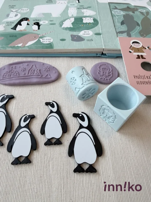 Obtiskovací kostka s válečkem 2v1 | Polární zvířata