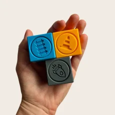 Sada 3 kostek | Stavba, Vláčky, Vesmír