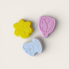 Bábovičky do kinetického písku 3 ks | Jarní květy