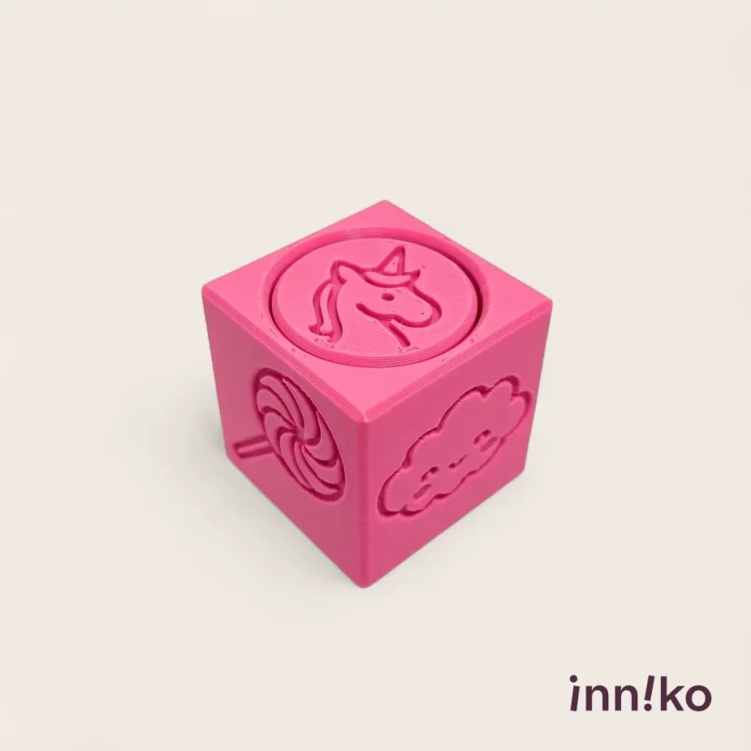 Obtiskovací kostka s válečkem 2v1 | Jednorožci