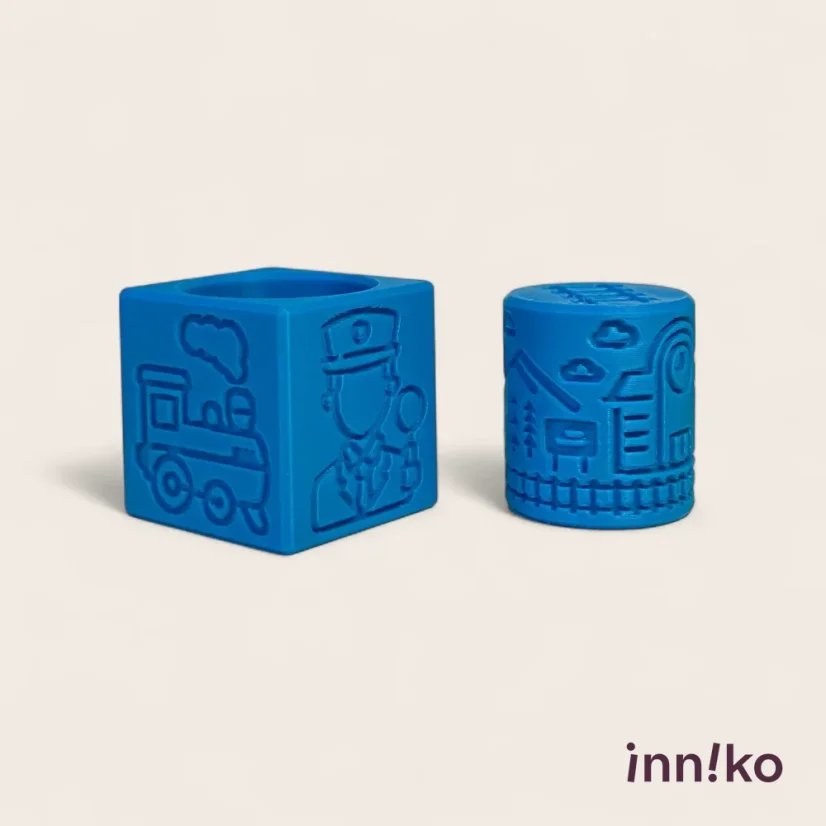 Obtiskovací kostka s válečkem 2v1 | Vláčky