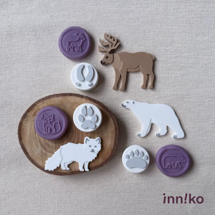 Sada pečiatok s valčekom | Arktída - stopy zvierat