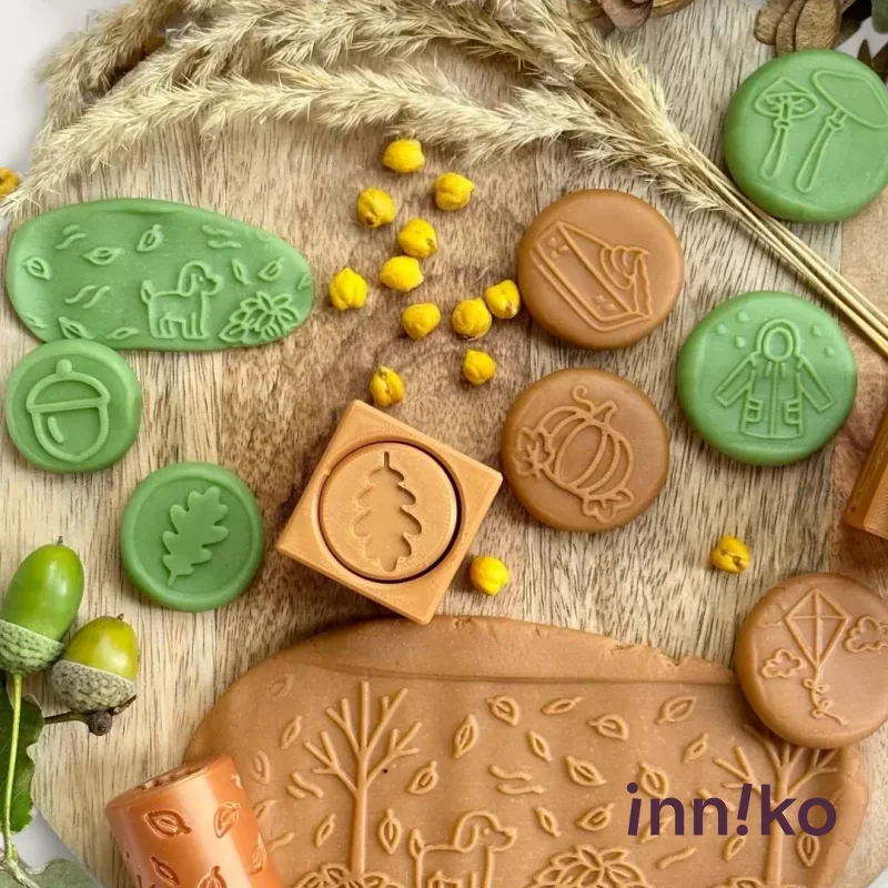 Obtiskovací kostka s válečkem 2v1 | Jeseň