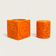 Obtiskovací kostka s válečkem 2v1 | Emoce